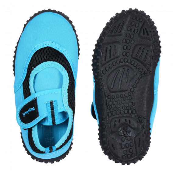 Pantofi de apă cu velcro și detalii negre, albaștri Playshoes 284536 3
