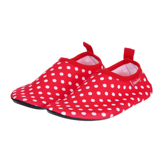 Papuci Aqua roșii cu buline albe Playshoes 284549 