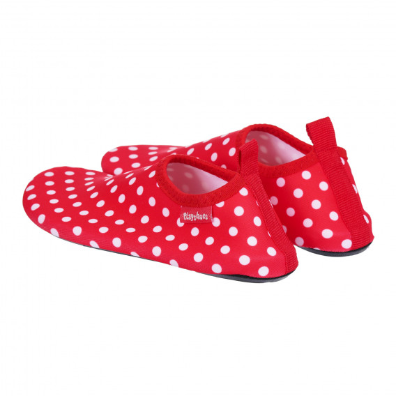 Papuci Aqua roșii cu buline albe Playshoes 284550 2