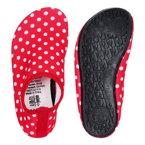 Papuci Aqua roșii cu buline albe Playshoes 284551 3