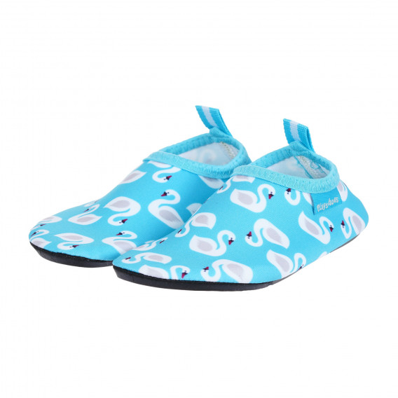 Pantofi de apă cu imprimeu de lebede, albaștri Playshoes 284570 