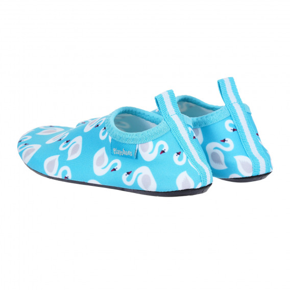 Pantofi de apă cu imprimeu de lebede, albaștri Playshoes 284571 2