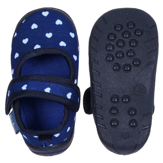 Papuci de interior în albastru închis cu imprimeu de inimioare Playshoes 284596 3