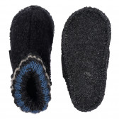 Papuci de lână cu elastic ondulat, negri Haflinger 284611 3
