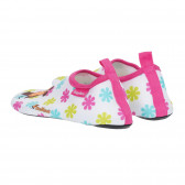 Pantofi de apă cu imprimeu floral și șoarece, albi Playshoes 284713 2