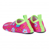 Pantofi de apă cu imprimeu floral și detalii verzi, roz Playshoes 284715 2