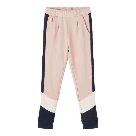 Pantaloni sport de bumbac organic, roz Name it 284741 
