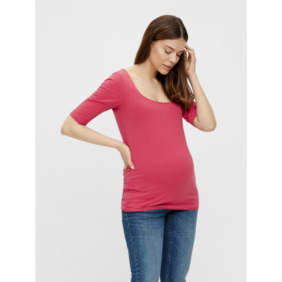 Bluză din bumbac organic pentru gravide, roz Mamalicious 285062 3