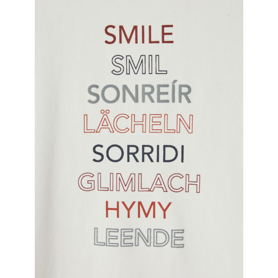 Bluză din bumbac organic Smile, albă Name it 285146 3