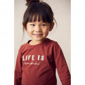 Bluză din bumbac organic Viața este minunată, roșie Name it 285151 4
