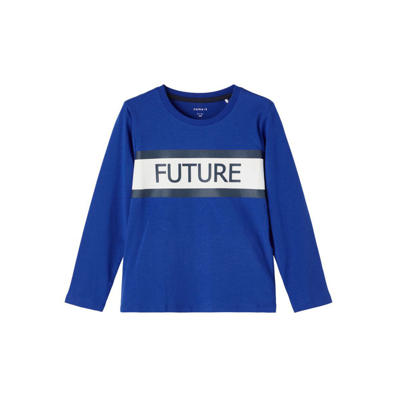 Bluză Future cu mânecă lungă din bumbac organic, albastră  285169