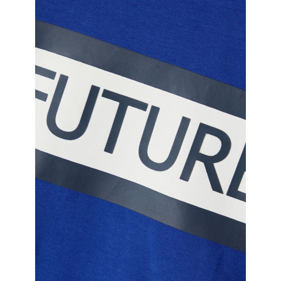 Bluză Future cu mânecă lungă din bumbac organic, albastră Name it 285171 3