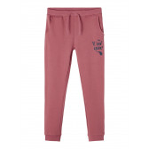 Pantaloni sport din bumbac organic Be unique, roz Name it 285256 