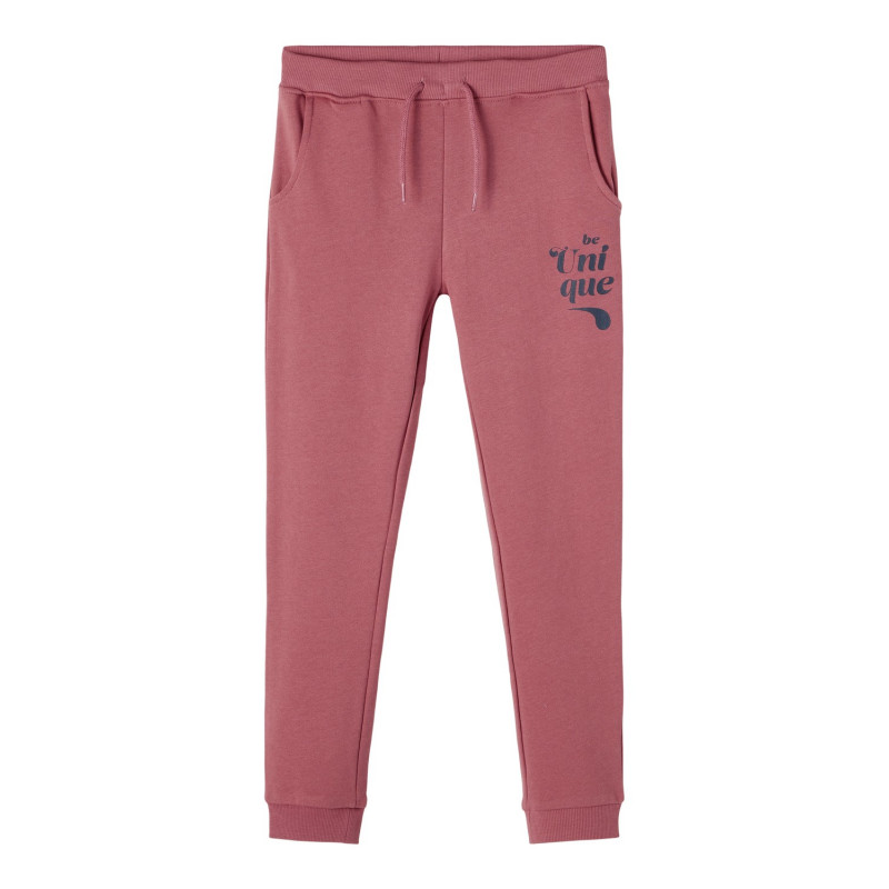 Pantaloni sport din bumbac organic Be unique, roz  285256