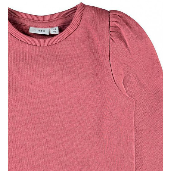 Bluză din bumbac organic cu mâneci lungi, roz Name it 285282 3