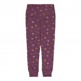 Pijamale din bumbac organic cu imprimeu figural, violet Name it 285344 3