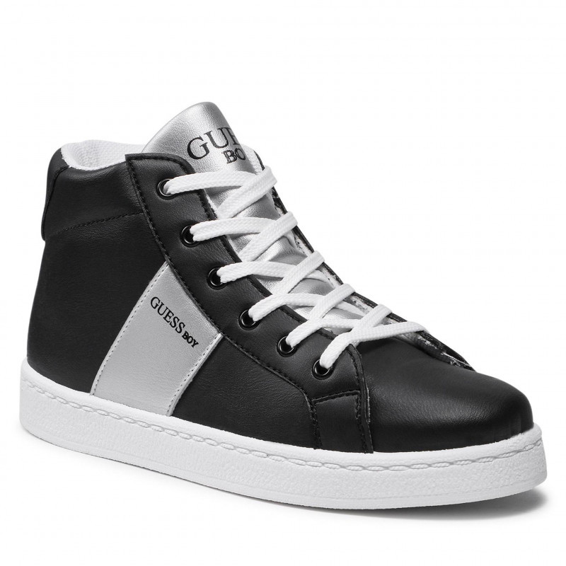 Sneakers Lucas cu detalii argintii, pe negru  285443