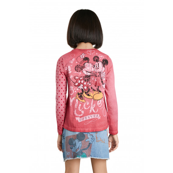 Bluză cu mânecă lungă Mickey și Minnie Mouse, roz DESIGUAL 285496 3