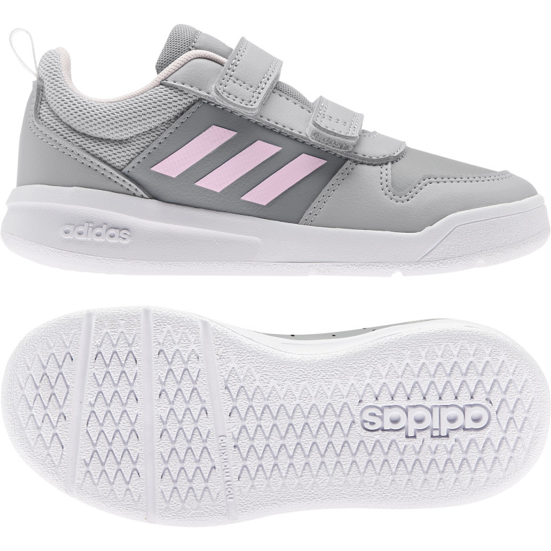 Pantofi sport Adidas Tensaur C gri cu accente roz  286645
