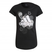 Tricou Adidas, negru pentru fete, cu imprimeu grafic Adidas 286800 