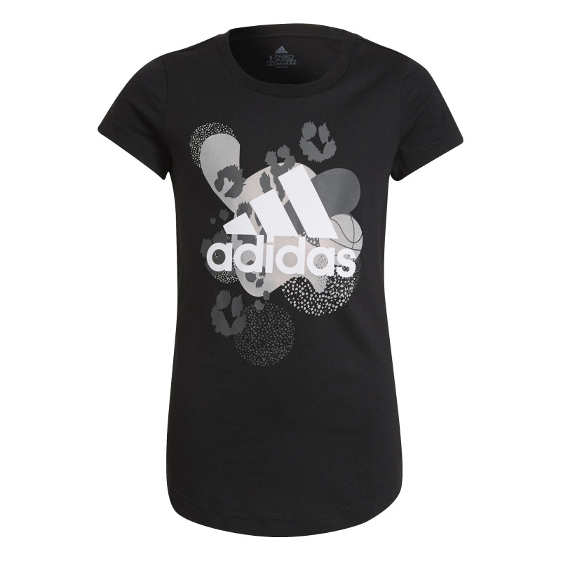 Tricou Adidas, negru pentru fete, cu imprimeu grafic  286800