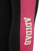 Colanți negri din bumbac Adidas cu accente roz Adidas 286820 2