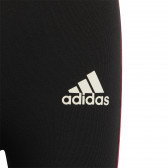Colanți negri din bumbac Adidas cu accente roz Adidas 286821 3