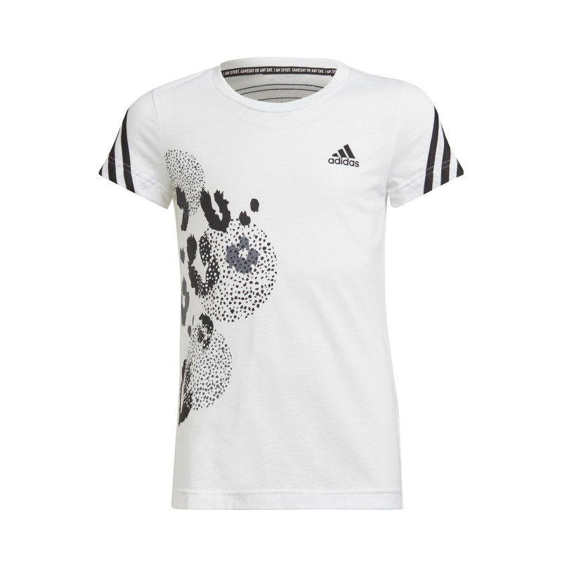 Tricou Adidas, alb pentru fete, imprimeu și logo  286866