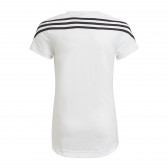 Tricou Adidas, alb pentru fete, imprimeu și logo Adidas 286870 5