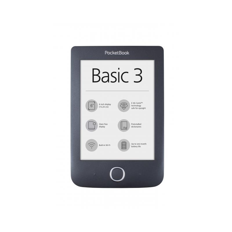 Basic3 Ebook Pocketbook pb614-2, 6 ", negru  2870