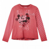Bluză cu mânecă lungă Mickey și Minnie Mouse, roz DESIGUAL 287534 
