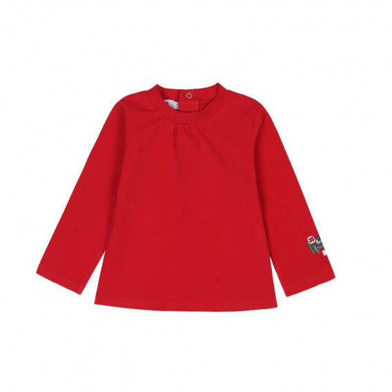 Bluză din bumbac cu mânecă lungă roșie pentru fete Boboli 288 
