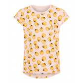 Bluză din bumbac cu mâneci scurte și imprimeu galben de fructe pentru fete Name it 28820 