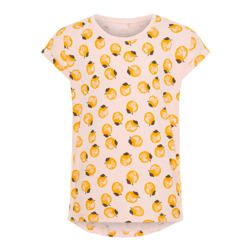 Bluză din bumbac cu mâneci scurte și imprimeu galben de fructe pentru fete  28820