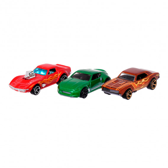 Karts metalice model de bază 3 piese, roșu, verde, portocaliu Hot Wheels 288779 