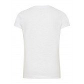 Tricou de bumbac organic de culoare albă cu aplic Bling pentru fete Name it 28899 2
