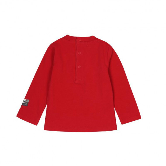 Bluză din bumbac cu mânecă lungă roșie pentru fete Boboli 289 2