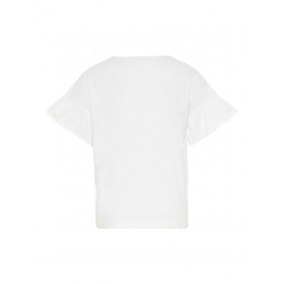 Bluză din bumbac cu mâneci scurte cu imprimeu alb și negru pentru fete Name it 28905 2