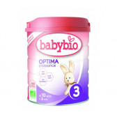 Lapte organic de tranziție adaptat OPTIMA 3, cutie 800 g. Babybio 289430 