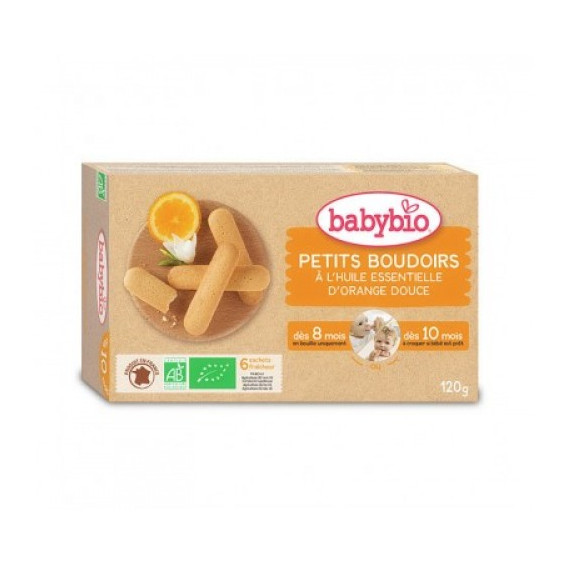 Biscuiți organici cu portocală, pentru bebeluși, cutie 120 g Babybio 289467 