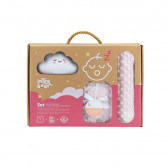 Set pătură pentru bebeluși, pernă anti-rostogolire și lampă nor culoarea roz Inter Baby 289501 
