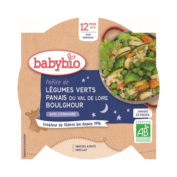 Meniu organic cu legume, păstârnac si bulgur, castron 230 g. Babybio 289519 