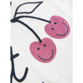Bluză din bumbac cu mânecă scurtă cu imprimeu de vișine pentru fete Name it 28952 3
