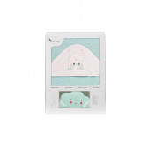 Prosop de baie pentru bebeluși SWING și lampă Norișor, 100 x 100 cm, menta Inter Baby 289558 