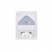 Prosop de baie pentru bebeluși TIPI OSO și lampă Norișor, 100 x 100 cm, alb și gri Inter Baby 289559 