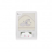 Prosop de baie pentru bebeluși NUBE LUNA și lampă Norișor, 100 x 100 cm, bej Inter Baby 289563 