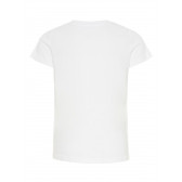 Tricou de bumbac de culoare albă cu mâneci scurte și inscripție HEY pentru fete Name it 28961 2