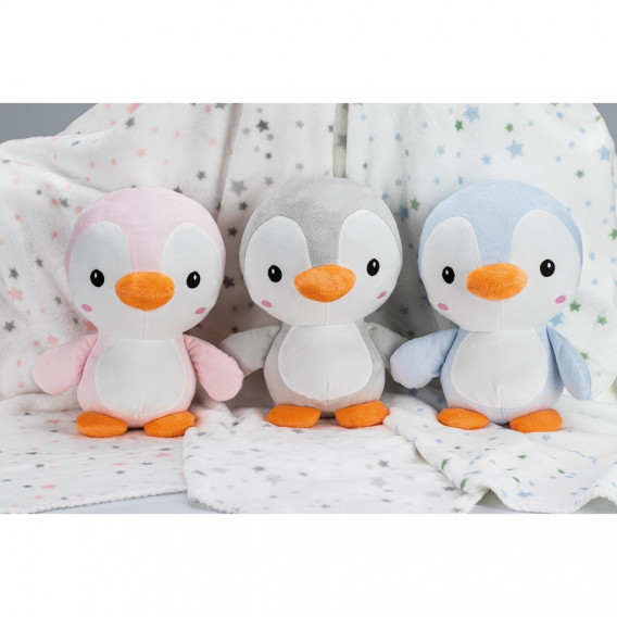 Set pătură 80 x 110 cm și jucărie de pluș Pinguin 25 cm, albastru Inter Baby 289616 7