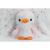 Set de pătură 80 x 110 cm și jucărie de pluș Pinguin 25 cm, roz Inter Baby 289619 4