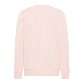Bluză de bumbac colorată roz cu aplicație de piersică 3D pentru fete Name it 28970 2